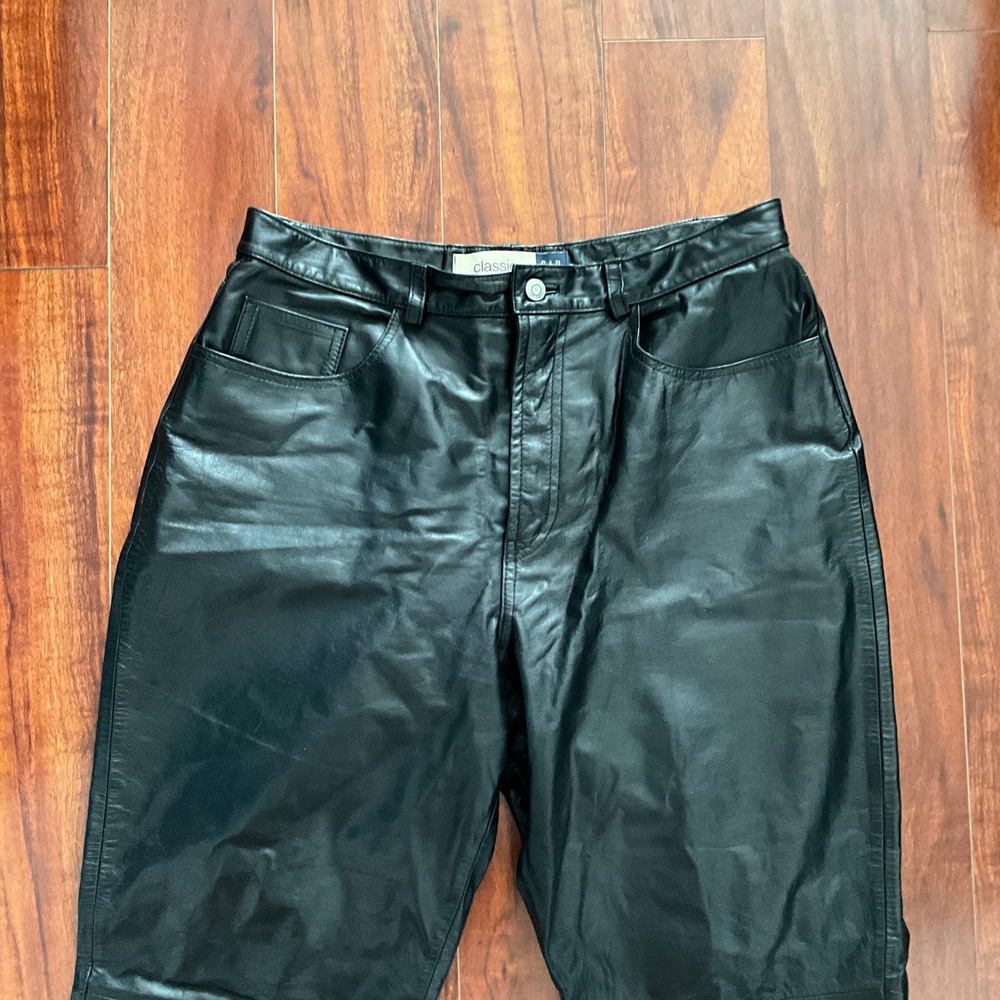 Vintage Unisex Gap Jeans, Leather straight classic Pants Size 16 36, 80’s - Picture 5 of 5